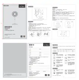 Midea美的 FTS30-15A台地扇CCC220V,1Ph50Hz白色MDW030TF30.5A透明黑MDPTH716